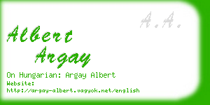 albert argay business card